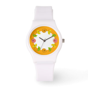 Citrus Circle Orange Round watch