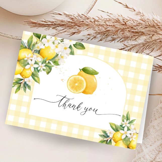 Citrus citron Baby shower plié Merci Cartes (Créateur téléchargé)