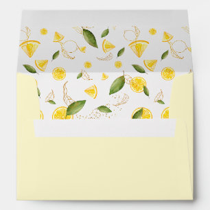 Citrus Citron Baby shower Retour Adresse Enveloppe