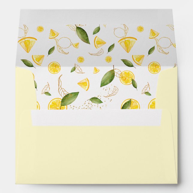 Citrus Citron Baby shower Retour Adresse Enveloppe (Dos (Bas))