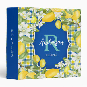 Citrus citron bleu jaune Recette 3 Classeur anneau