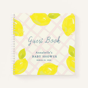 Citrus citron rose Baby shower chèque livre d'or