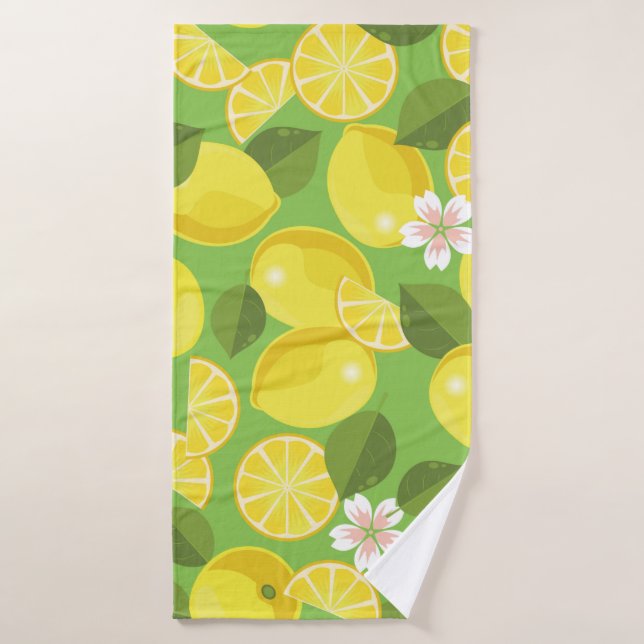 Citrus citron sans soudure arrière - plan motif (Serviette de bain)