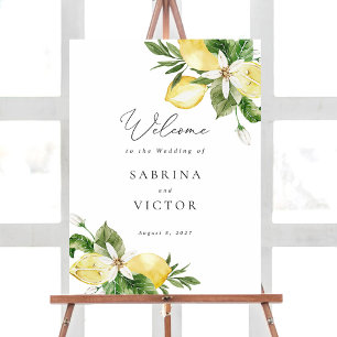 Citrus citron vert Floral Mariage Affiche de bienv