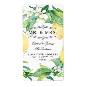 Citrus Citrons Blanc Floral vert Mariage de couron