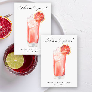 Citrus Cocktail Bridal Shower Thank You Card