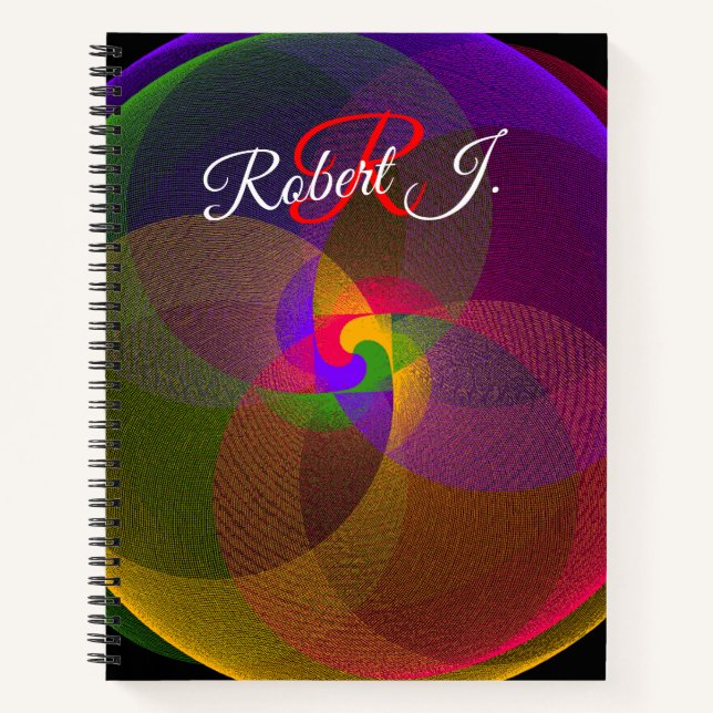 Citrus Color Blend Geometric Spiral Notebook (Front)
