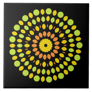 Citrus colors, green, yellow, orange, tile
