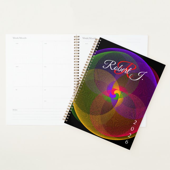 Citrus Colour Blend Geometric Spiral Planner (Display)