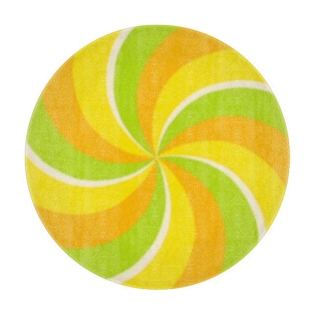 Citrus Coloured Lollipop Cutting Board (Front)