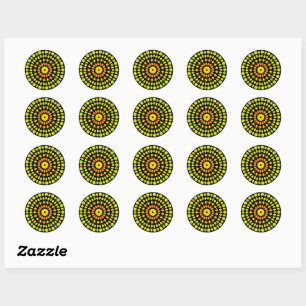Citrus colours, green, yellow, orange, classic round sticker