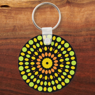 Citrus colours, green, yellow, orange, keychain