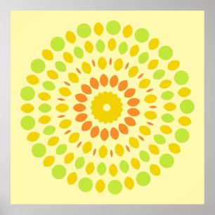 Citrus colours, green, yellow, orange, poster