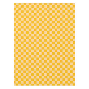 Citrus cream checkered board pattern tablecloth