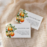 Citrus Custom Enclosure Card Insert Card Orange<br><div class="desc">A citrus custom enclosure card that features watercolor orange graphics and a modern font. This stylish custom insert can easily be edited to suit your needs. The reverse side features pretty orange graphics and you can create the perfect invitation insert for a citrus themed baby shower, bridal shower, wedding or...</div>