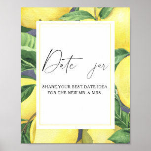 Citrus - date night ideas. Date jar bridal game  Poster