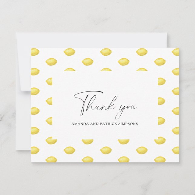Citrus de citron - Carte de remerciements Mariage (Devant)