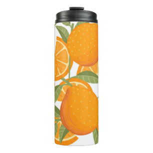 Citrus Delight: Orange Fruit Pattern Thermal Tumbler