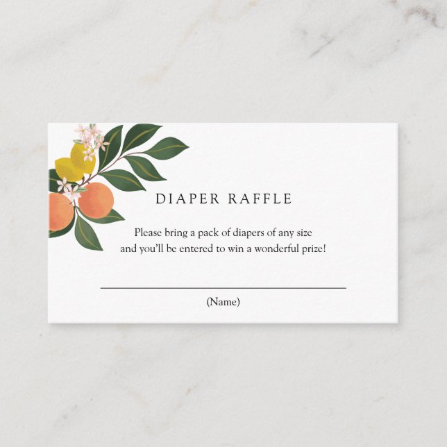 Citrus Diaper Raffle insert card (Front)