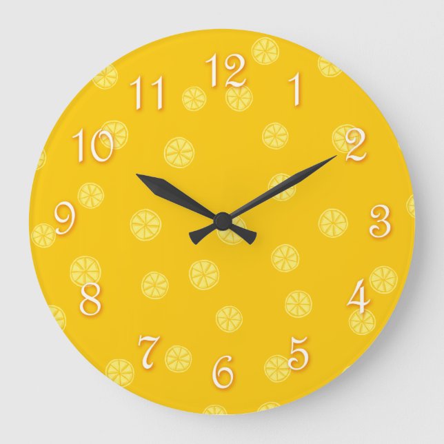 Citrus Dot Pattern Large Clock (Front)