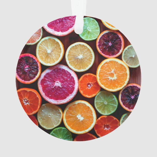 Citrus Dream Lemon Lime Orange Fruit Ornament (Back)