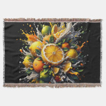 Citrus Explosion Throw Blanket