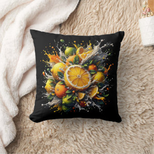 Citrus Explosion Throw Pillow