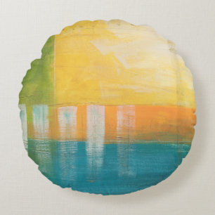 Citrus Fields I Round Pillow