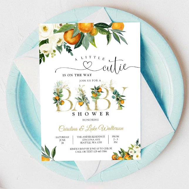 Citrus Floral Baby Shower Invitation (Creator Uploaded)