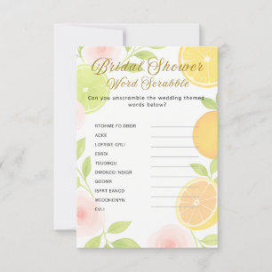 Citrus Floral Bridal Shower Game Invitation