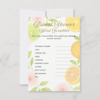 Citrus Floral Bridal Shower Game Invitation