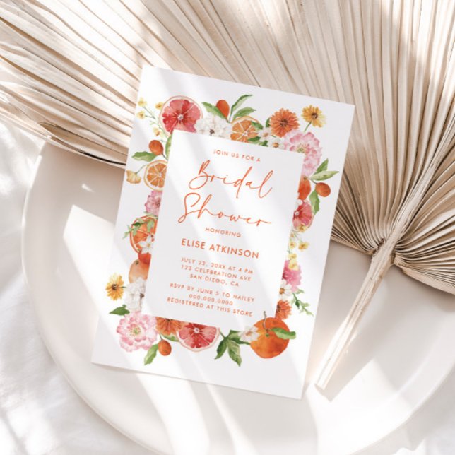 Citrus Floral Bridal Shower Invitation (Creator Uploaded)