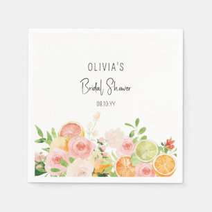 Citrus Floral Bridal Shower Shower Napkin