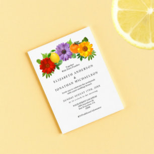 Citrus Floral Garden Post Wedding Enclosure Card