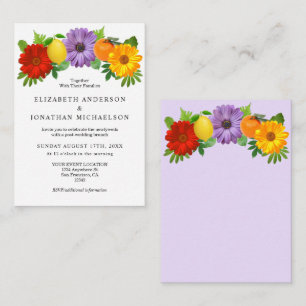 Citrus Floral Garden Post Wedding Enclosure Card