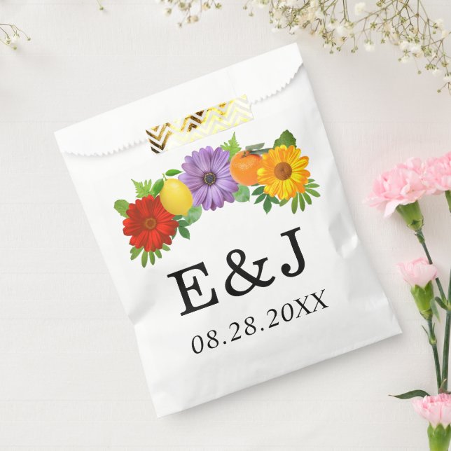 Citrus Floral Garden Wedding Favour Bag (Sealed)
