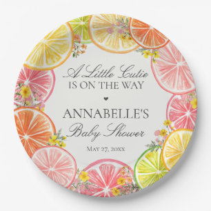 Citrus Floral Little Cutie Baby Shower Table Paper Plate