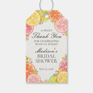 Citrus Floral Main Squeeze Bridal Shower Favours Gift Tags