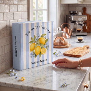 Citrus Floral Stripe Recipe Keeper Binder