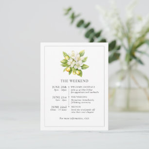 Citrus Floral Wedding Timeline Enclosure Cards