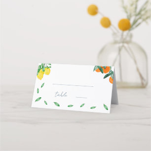 Citrus French Wedding Table Number Place Card