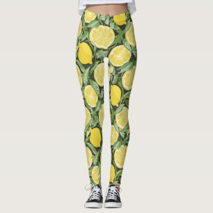 Citrus Freshness: A Lemon Pattern Leggings