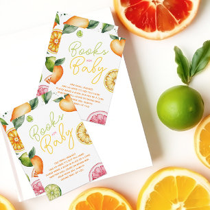 Citrus Fruit Baby Shower Book Request Enclosure Card