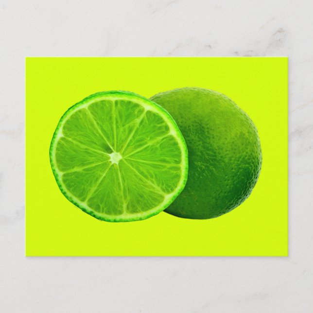 Citrus Fruit, Bright Green Slice of Lime Postcard (Front)