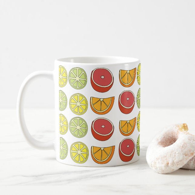 Citrus Fruit  Coffee Mug (With Donut)