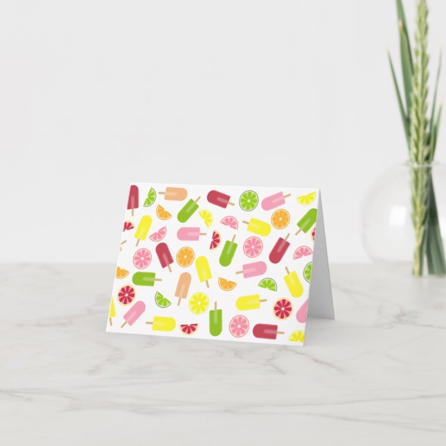 Citrus Fruit Ice Pops Cartes pour notes (Devant)