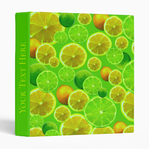 Citrus Fruit, Lemon & Lime Patterned Binder