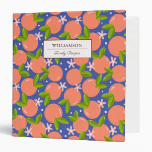Citrus Fruit Pattern Family Name Recipe Binder