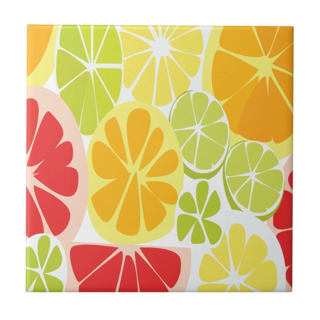 Citrus Fruit Pattern Tile (Front)