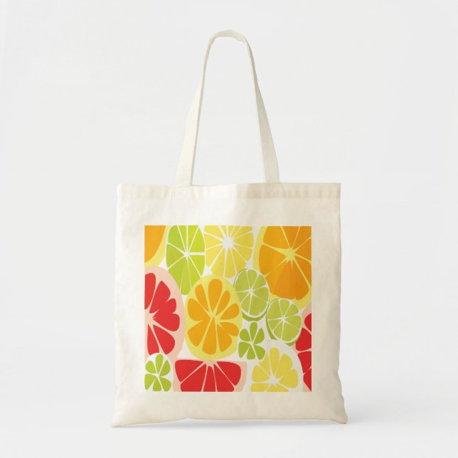 Citrus Fruit Pattern Tote Bag (Front)